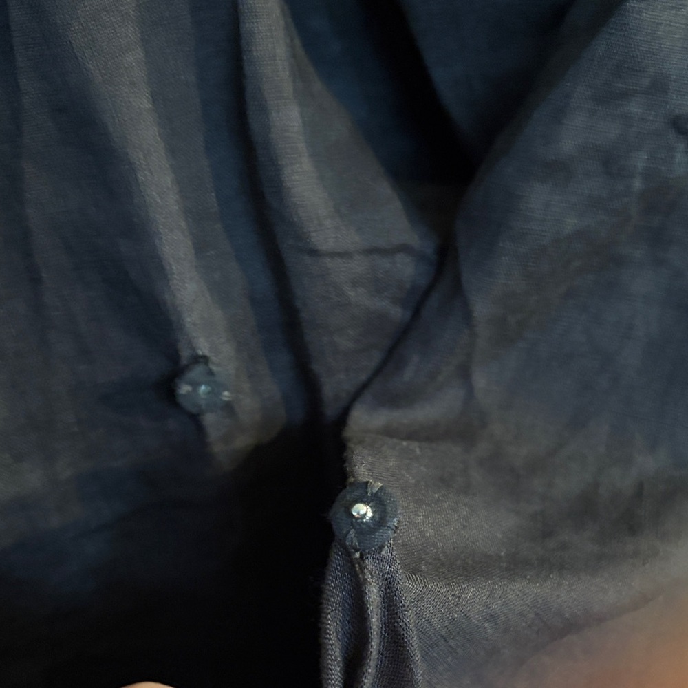 Soft Surroundings Linen Charcoal Wrap Dress - Picture 6 of 14